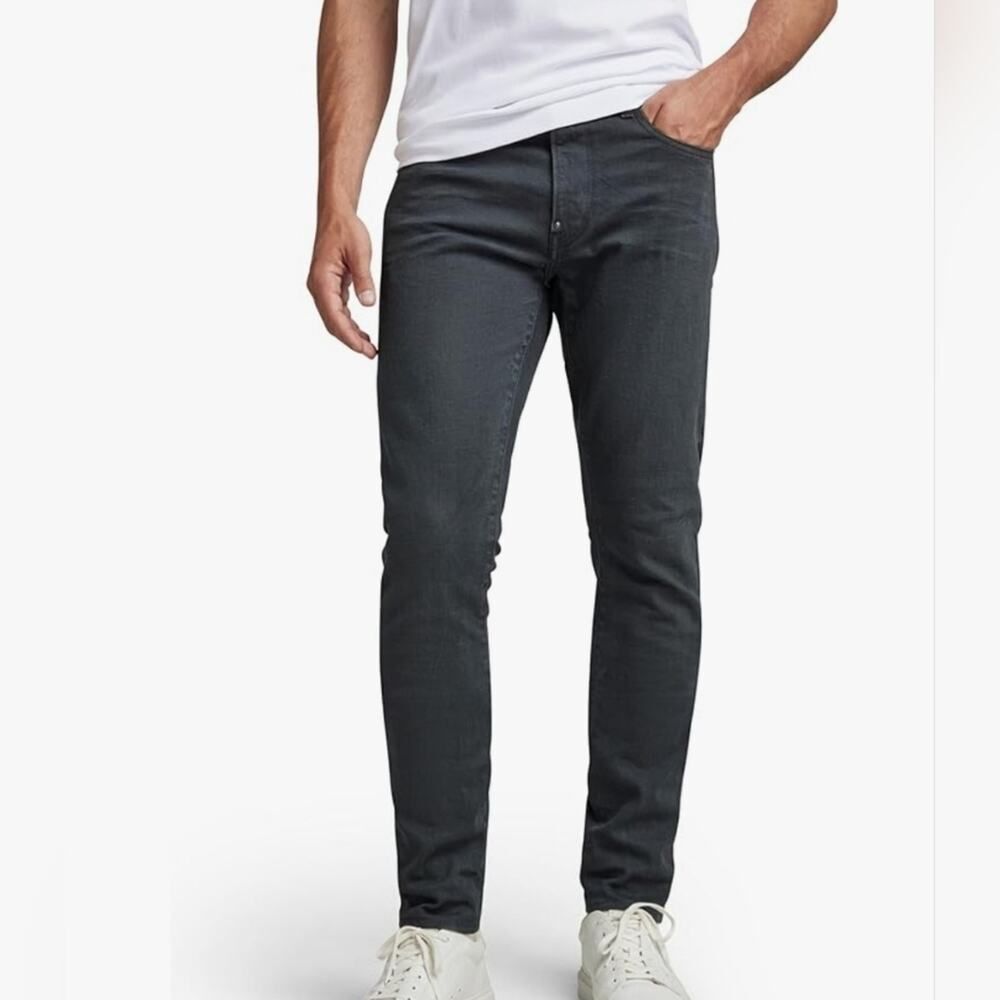 G-Star Raw Men's Revend Skinny Black Denim Jeans SZ 35/32